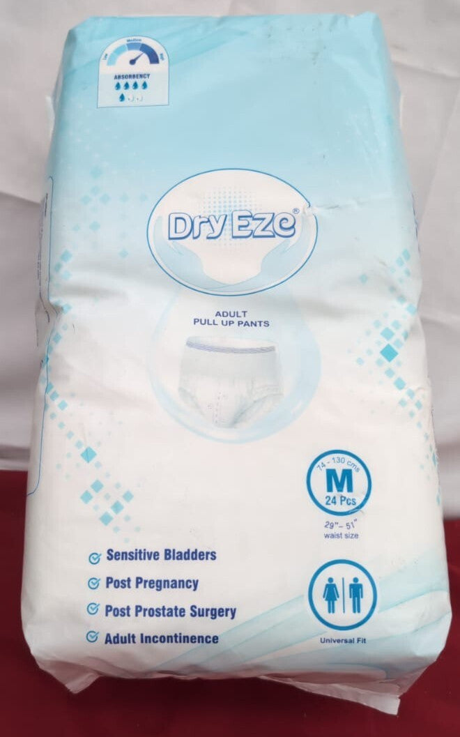 DryEze Pull Up Incontinence Pants for Men & Women - Super Absorbent Pack of 24 M