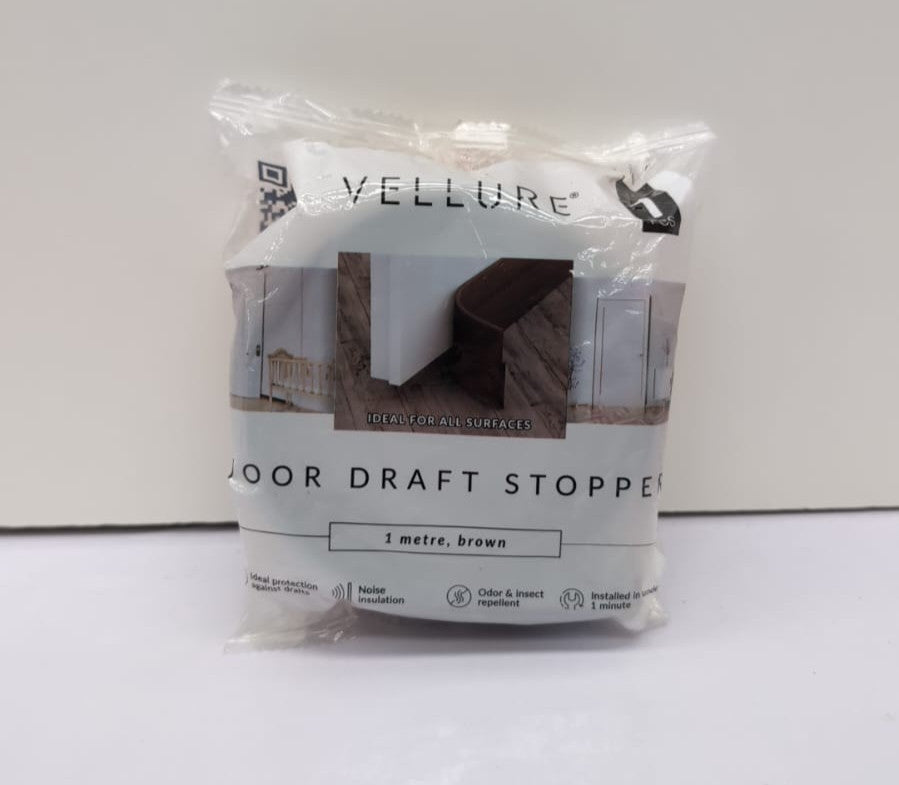 Vellure Premium Door Draft Excluder Strip  Door Seal 1M BROWN(PACKAGING DAMAGED)