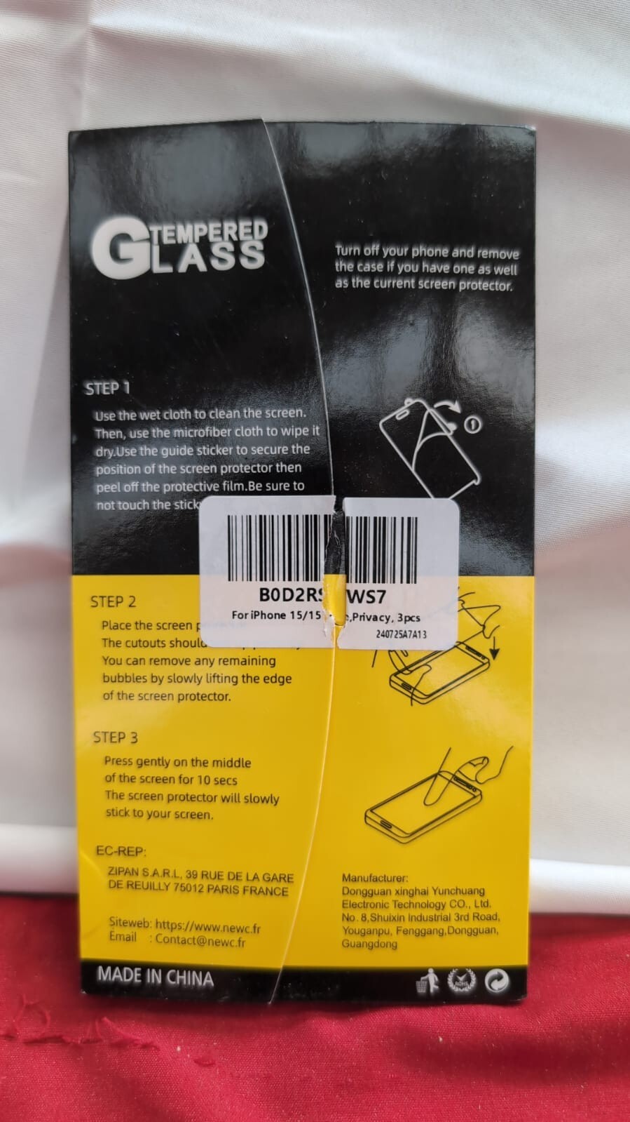 NEW'C 3 Pack Privacy for iPhone 15  Max Screen Protector (packaging damaged)