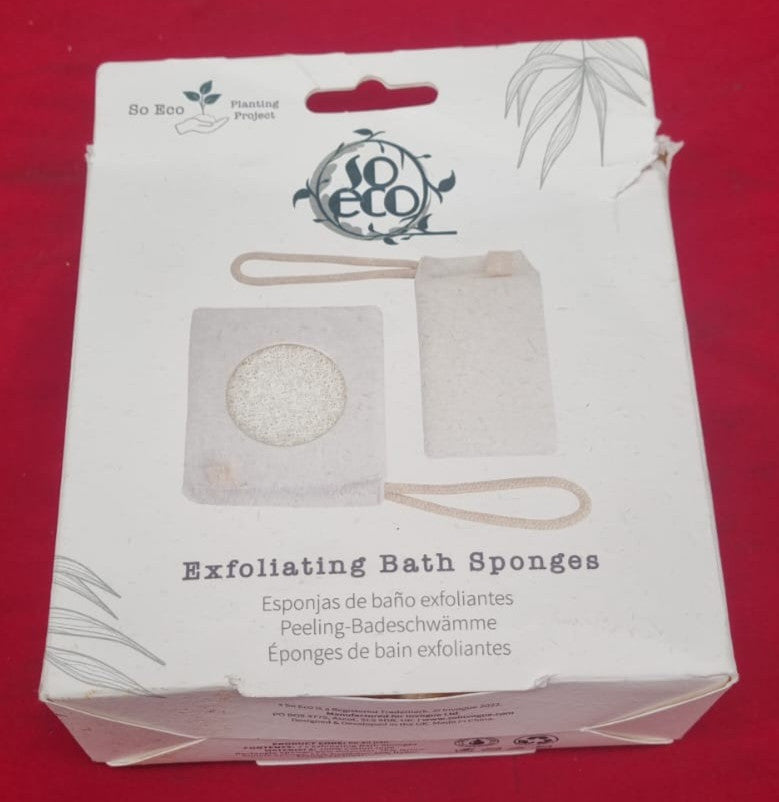 So Eco Exfoliating Bath Sponges - 2 Pack, White 80 40 030 (box damaged)