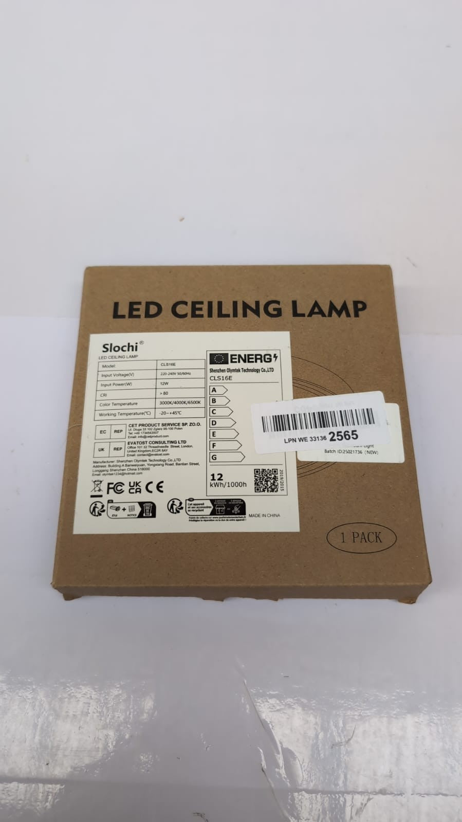 1PACK LED Flush Mount Ceiling Light Fixture, 3000K-4000K-6500K & 100W BLACK