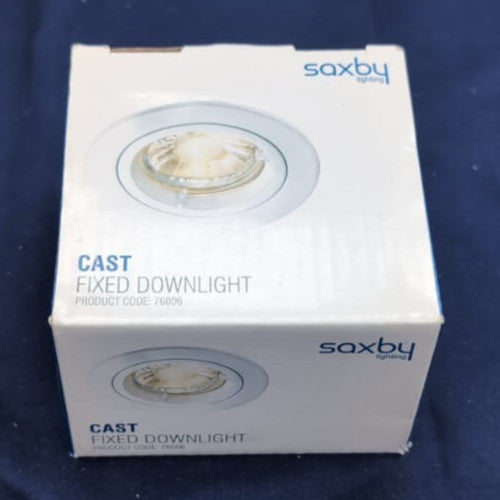 Saxby Cast Modern Decorative Fixed Matt White Halogen Dimmable (box damaged)