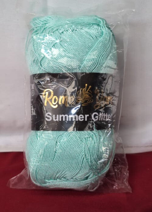 Rome Yarn Summer Glitter | Sparkle | Silk Effect (1 Pack, 507 water green)