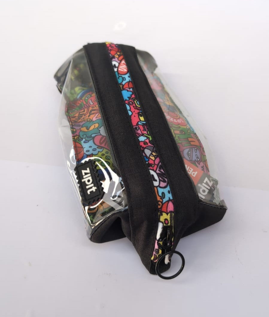ZIPIT Lenny Pencil Case, Zipper Pouch for School(  small paint stain )