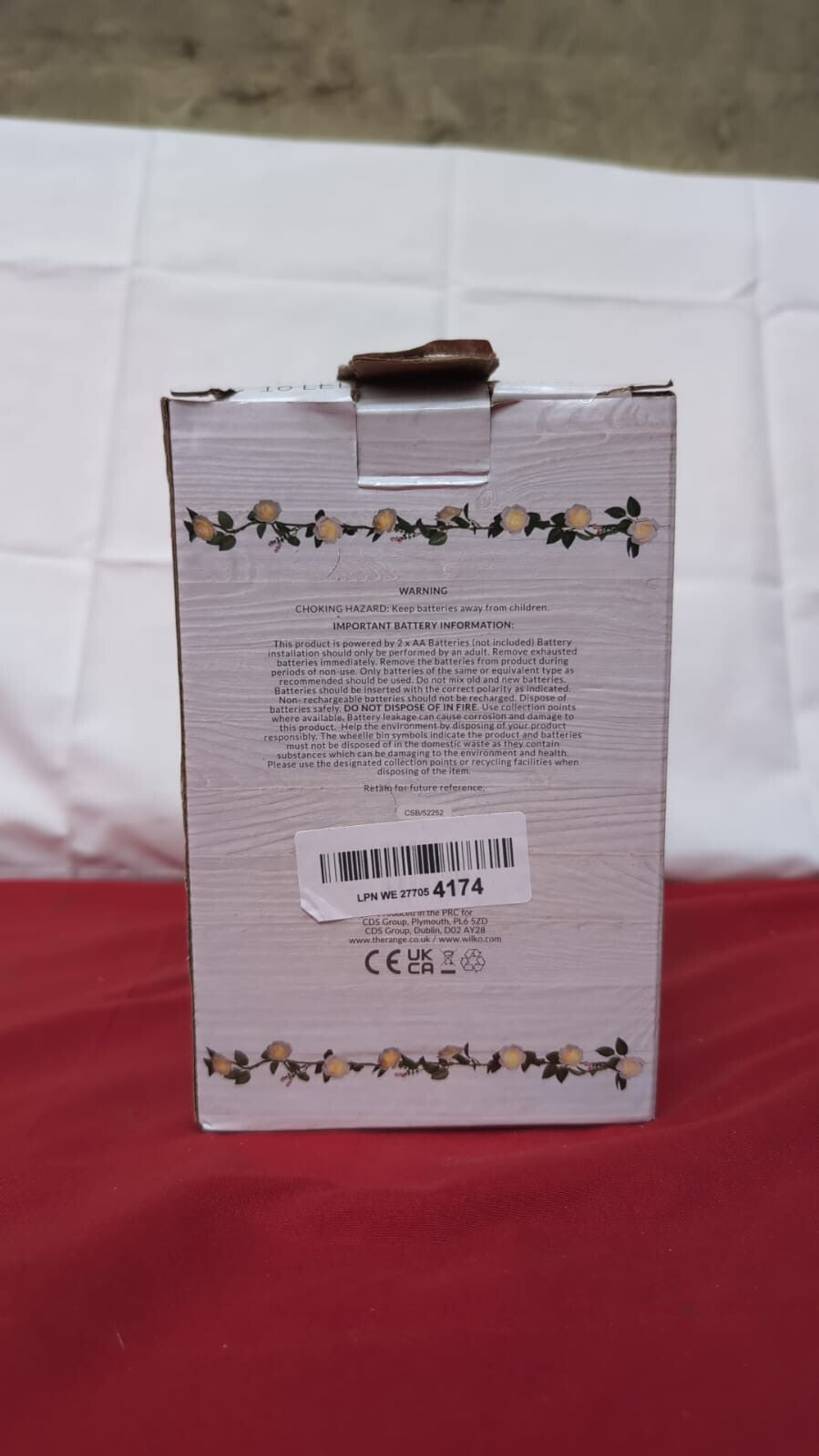 Vintage Rose Garland Light 2m Artificial Hanging Flower Strings (box damaged)