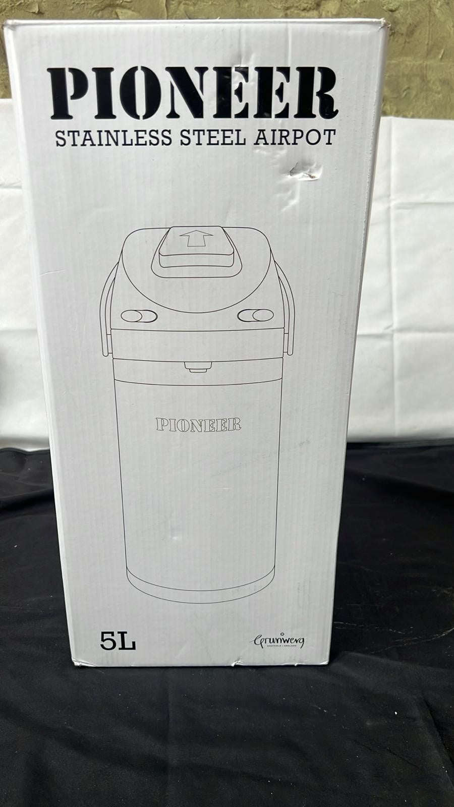 Pioneer Flasks Stainless Steel Airpot Hot Cold Dispenser 5L,Silver
