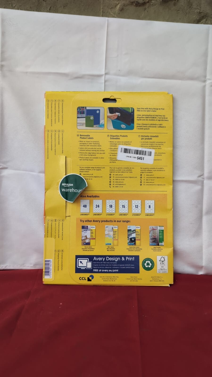 Avery Removable, Printable, Multi Purpose Circle Labels, (packaging damaged)