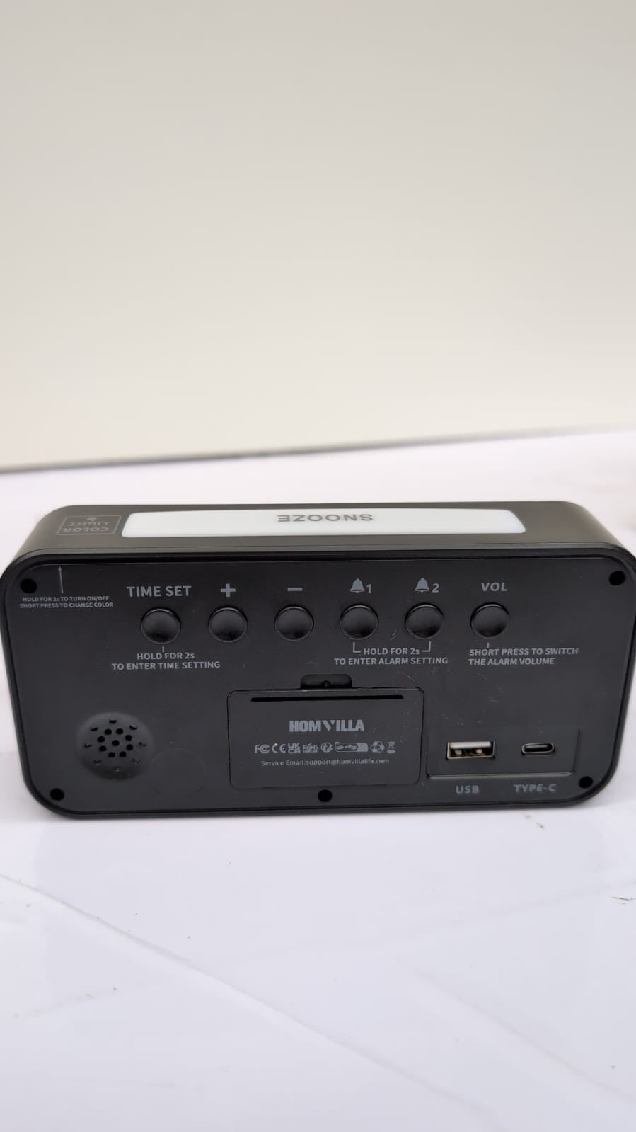 Alarm Clock RGB Night Light, Mains Powered Alarm Clocks Bedside, Digital Clock