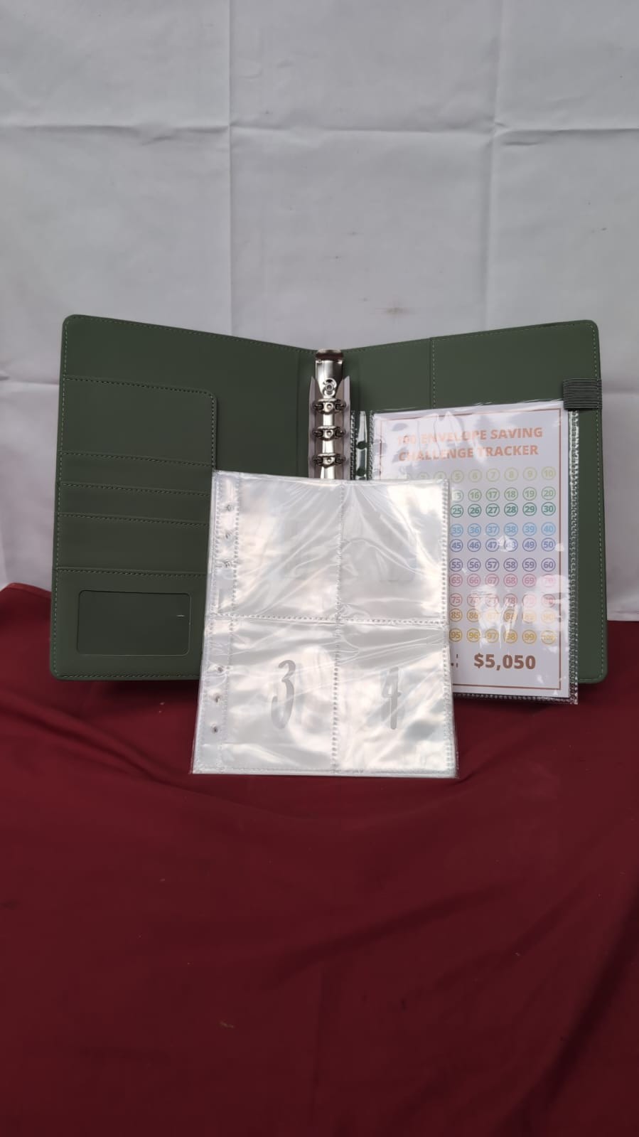 100 Envelopes Money Saving Challenge Money Saving Binder Green