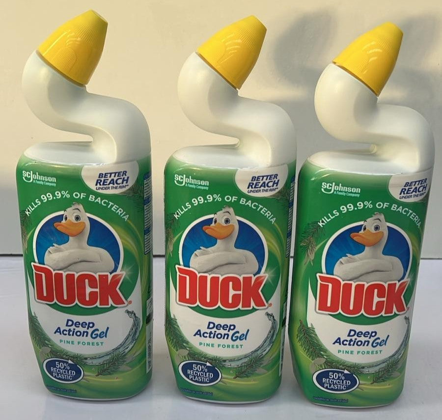 Duck Toilet Deep Action Gel Liquid Cleaner, Pine Forest (3 Pack)