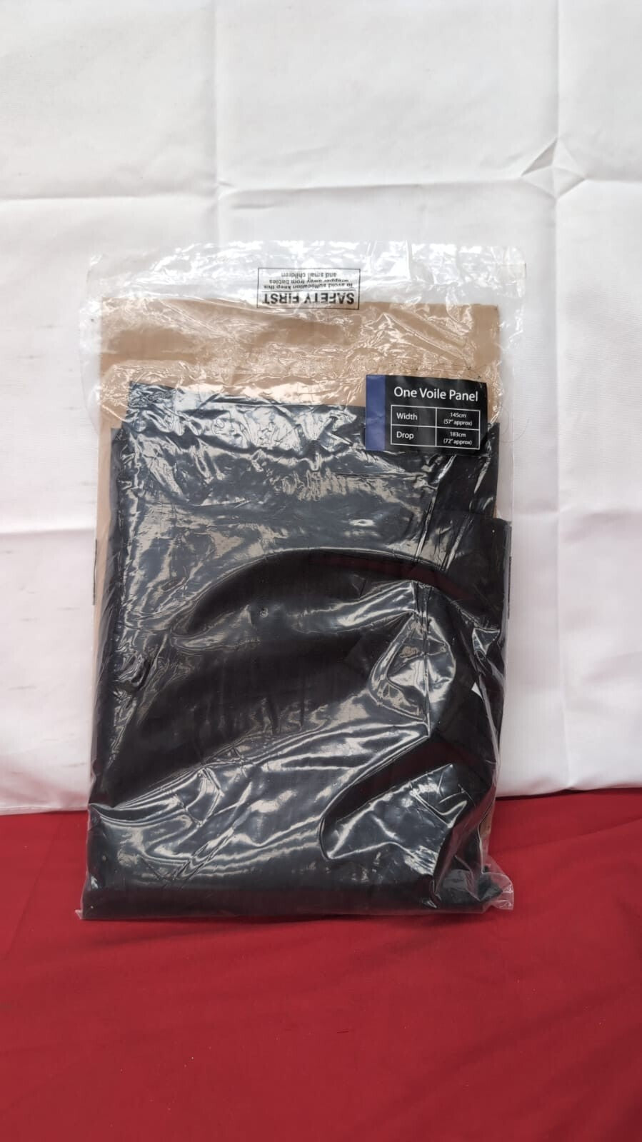 Black Voile Curtains for Living Room Panel 57 Wide x 72 Drop (packaging damaged)