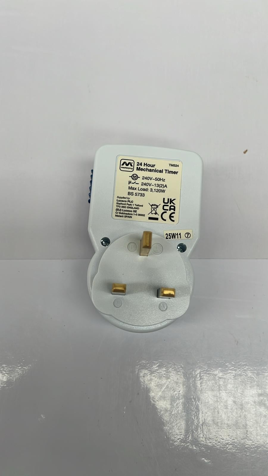 Masterplug TMS24-MP Energy Saving Daily Mechanical Segment Timer Plug, White