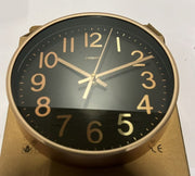 VIKMARI Wall Clock, Silent Black & Gold Easy to Read Modern Clock