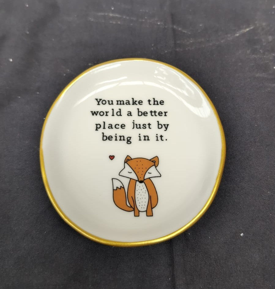 Jewelry Dish You make the world better 10 cm x 10 cm, Ring Dish