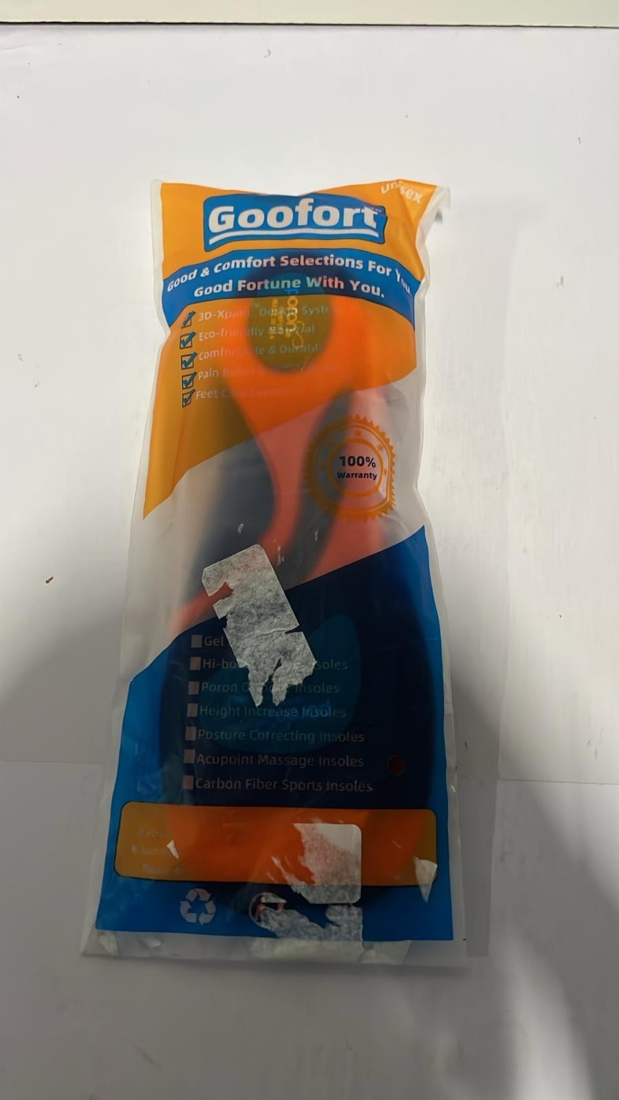 Plantar Fasciitis Gel Insoles Arch Support Orthotic Insole (Size: 6-7)