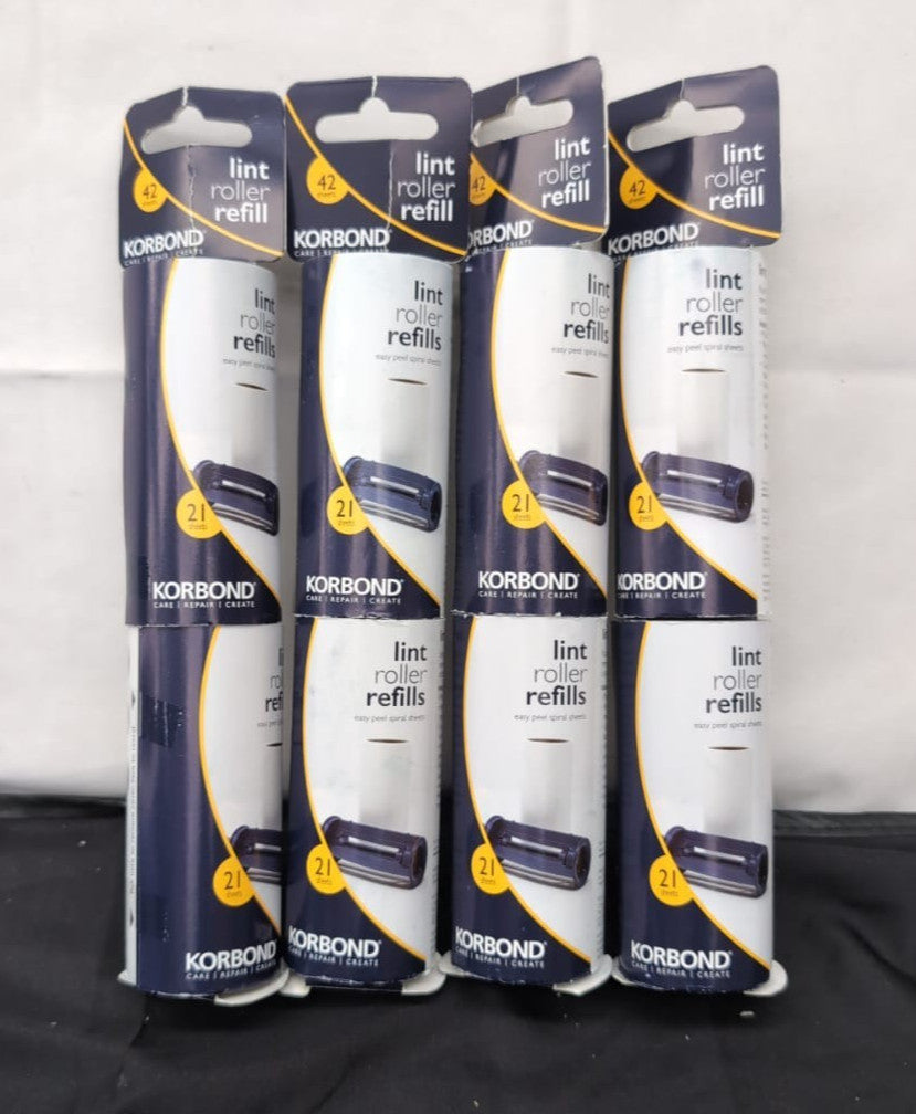 Korbond LintRoller Refills 8 Pack–Pet Hair & Clothes Remover Sticky Rollers(NEW)