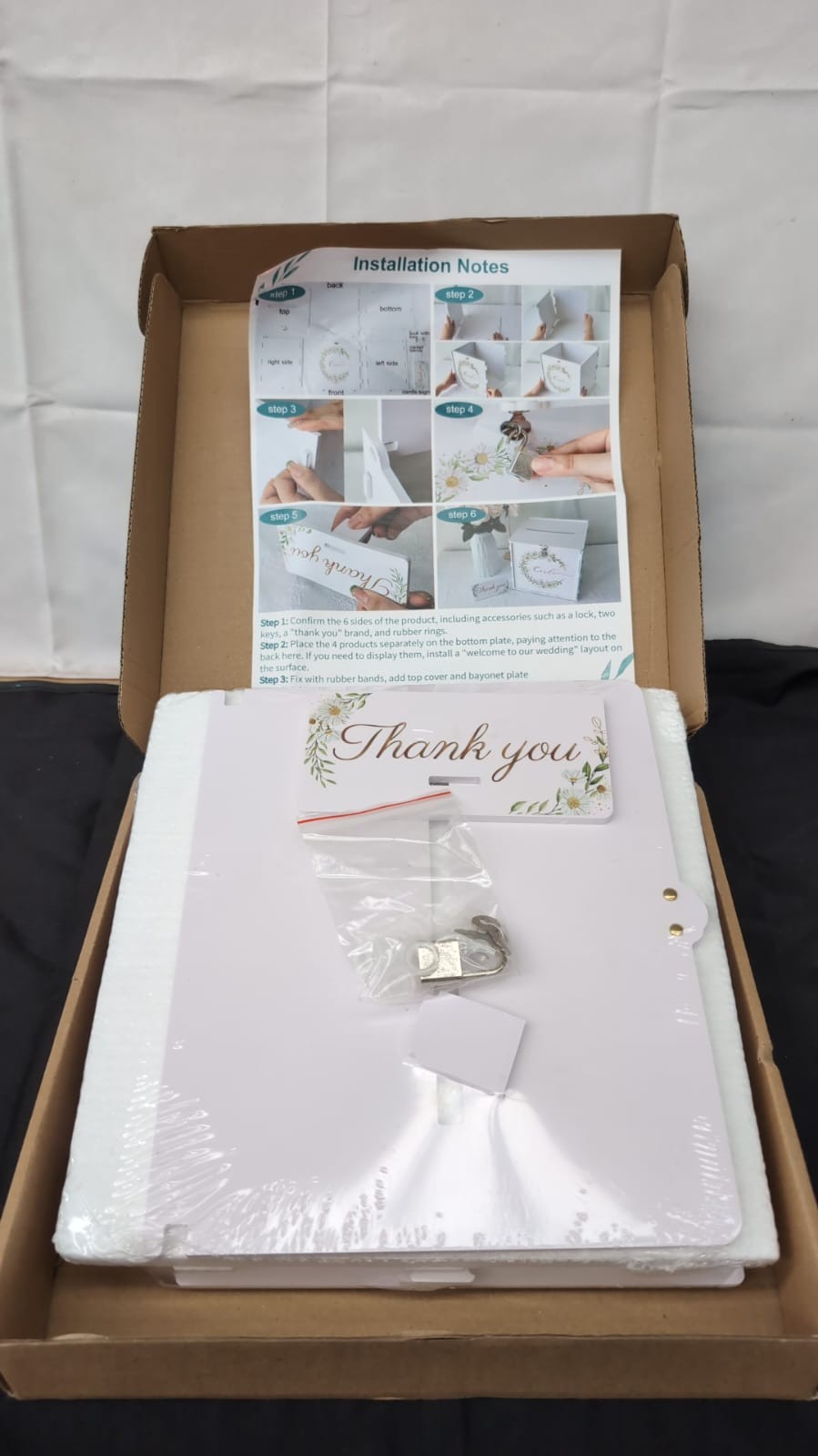 Wedding Card Box with Lock, PVC Post Box for Cards, Gift Box Decorations