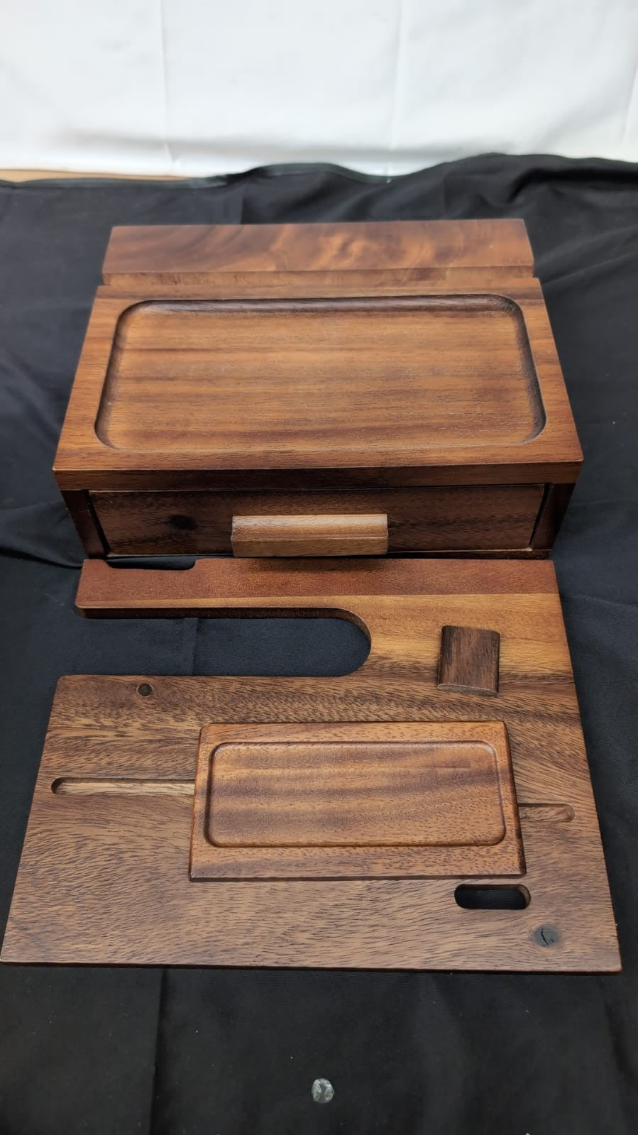 Semiocthome Walnut Wood Phone Docking Station with Drawer(BOXDAMAGED)