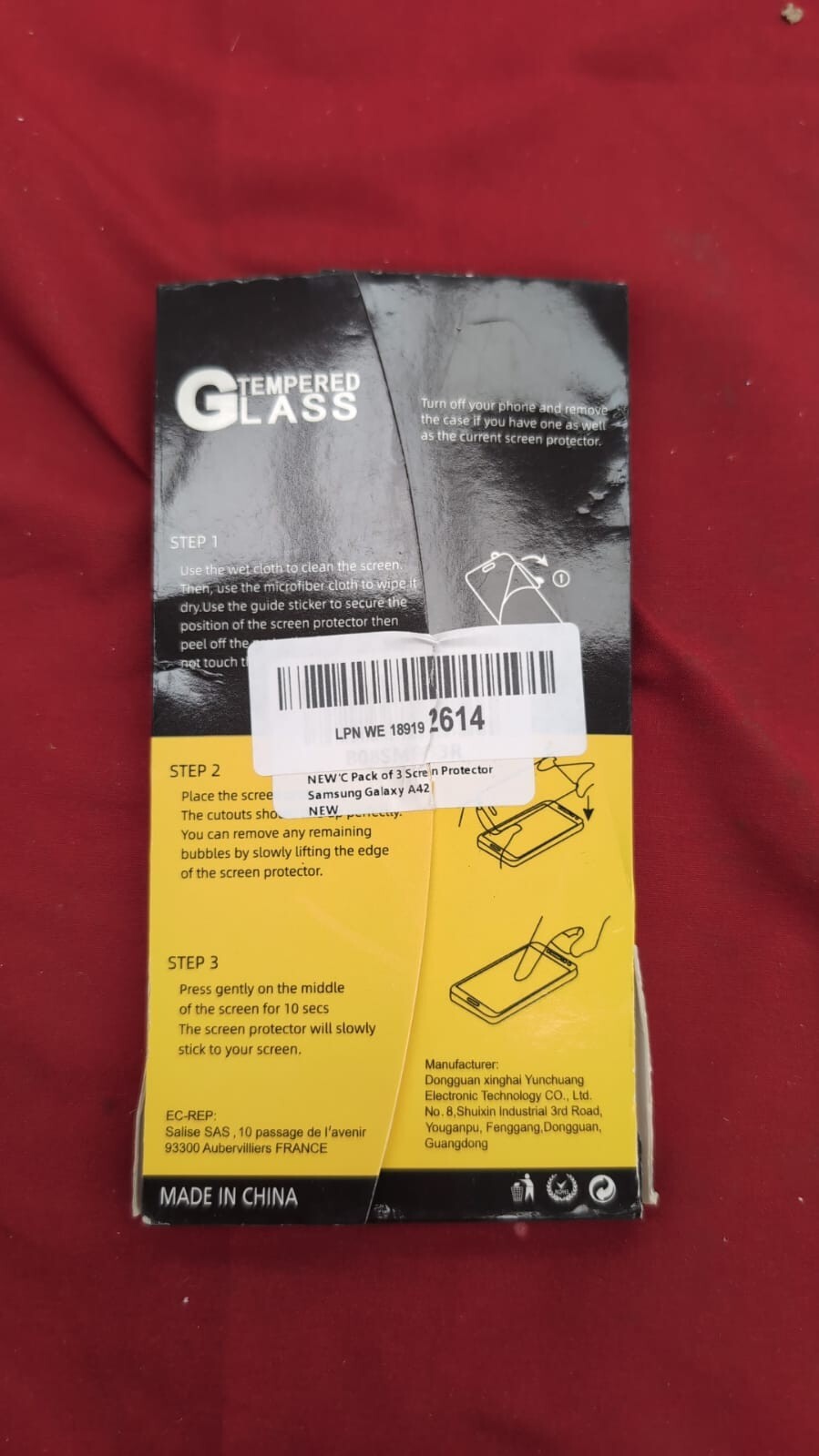 3Pack Screen Protector for Samsung Galaxy A42 Tempered Glass (packaging damaged)
