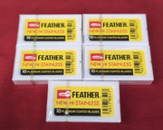 Feather Hi-Stainless Platinum Double Edge Razor 10 (5 pack)