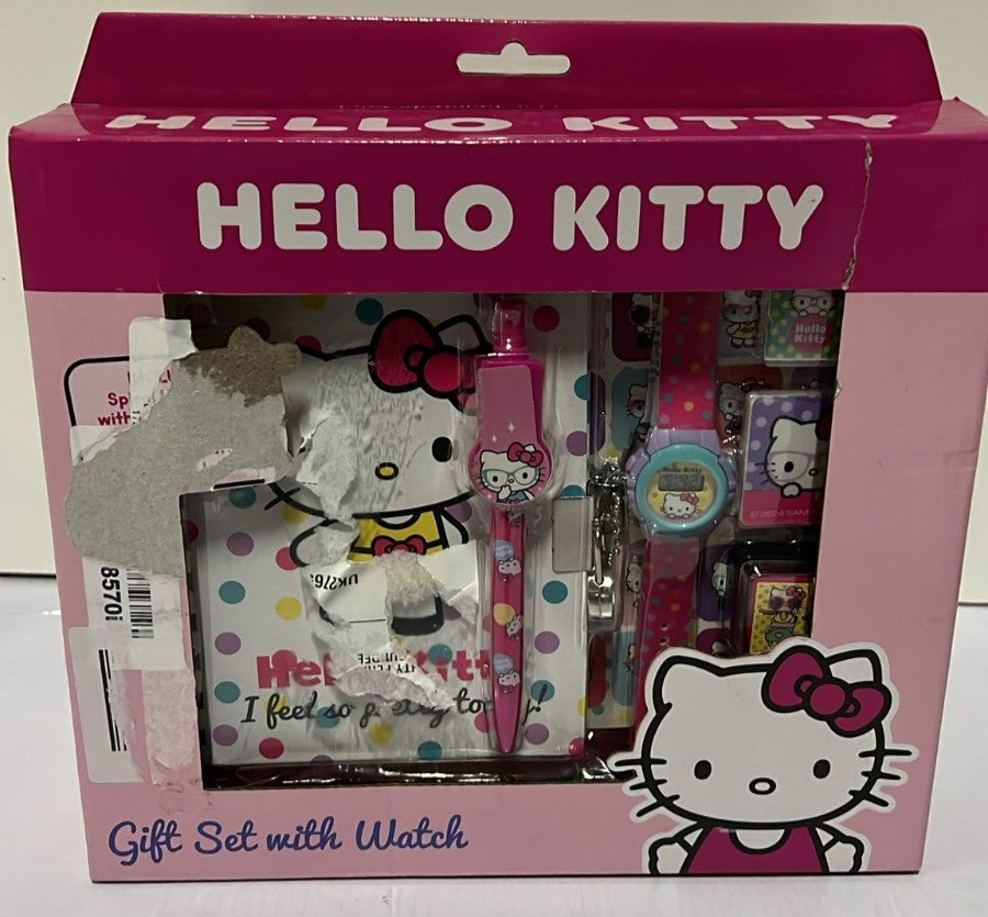 Hello Kitty Notebook Digital Watch & Accessories Set (BOX DAMAGED)