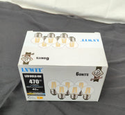 LVWIT 4W G45 E27 LED Filament Golfball Bulb, 6 Pack, 470Lm 40W Warm White