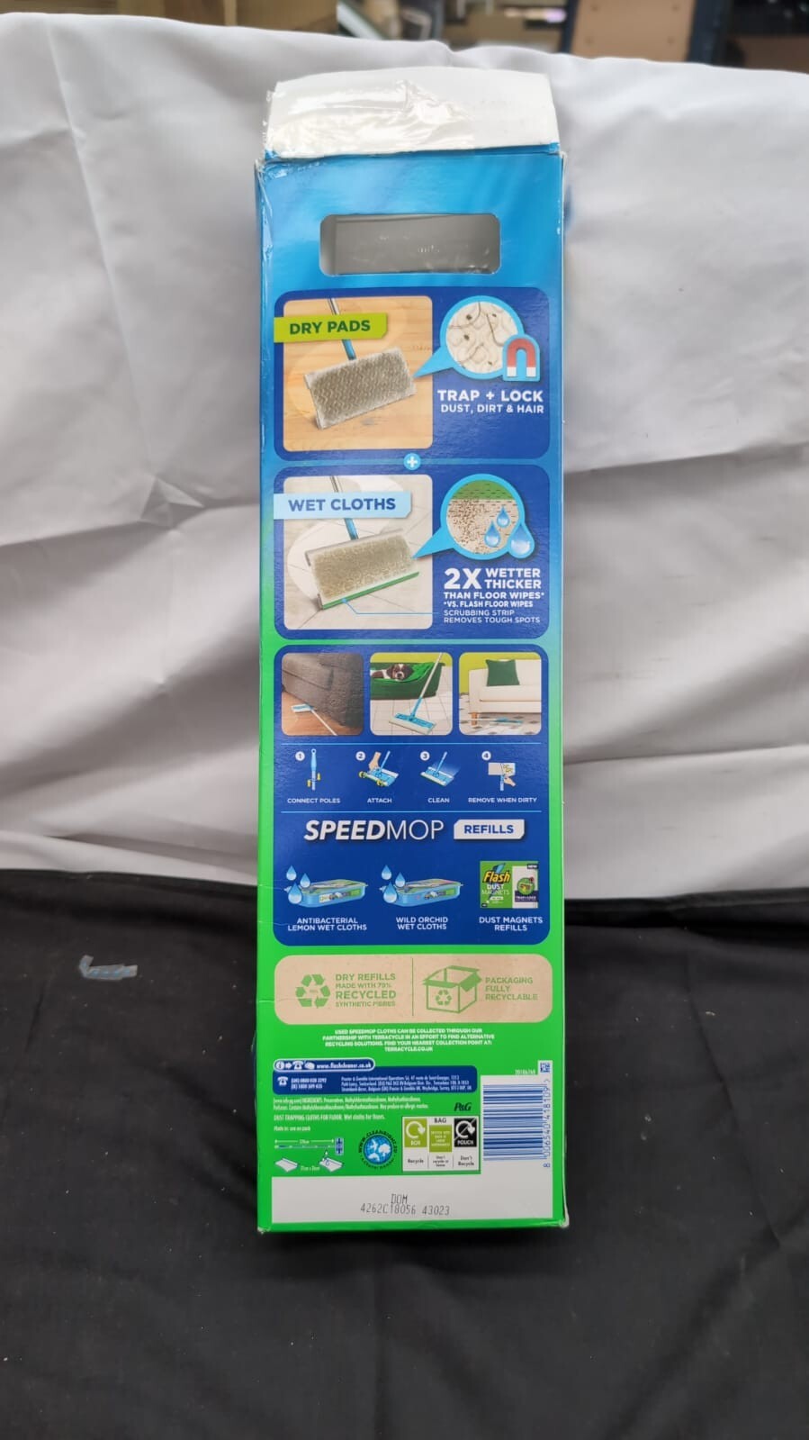 Flash Speedmop Floor Cleaner Starter Kit, Fast Easy & Hygienic (box damaged)