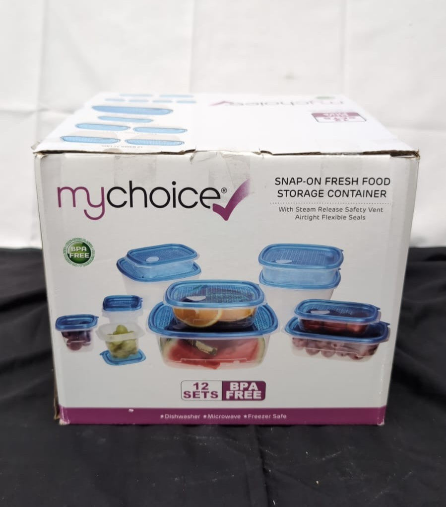 MyChoice Food Containers (Mixed Sizes: 2.89L to 278ml | Pack of 12) (BOXDAMAGED)