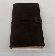 Leather Vintage Notebook with Elastic Closure and Card Pockets