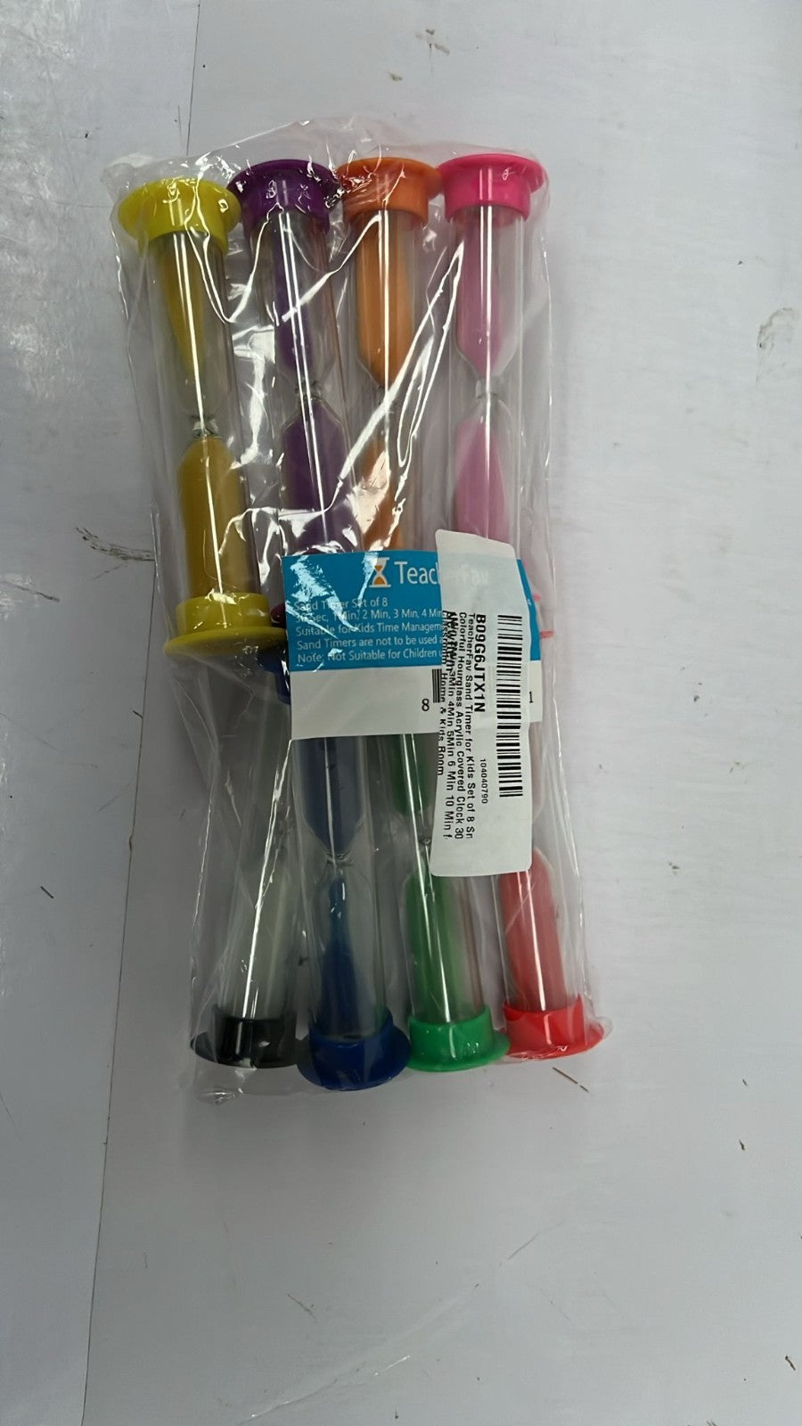 Sand Timer for Kids Set of 6 Small Colorful Hourglass Acrylic Covered Clock