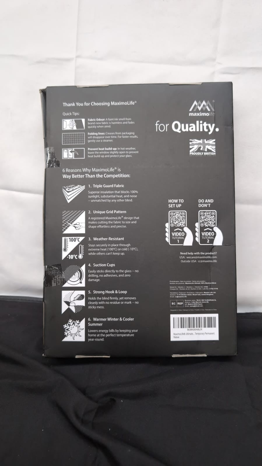 MaximoLife® Ultimate Blackout Blind (packaging damaged - only 10 suction cups)