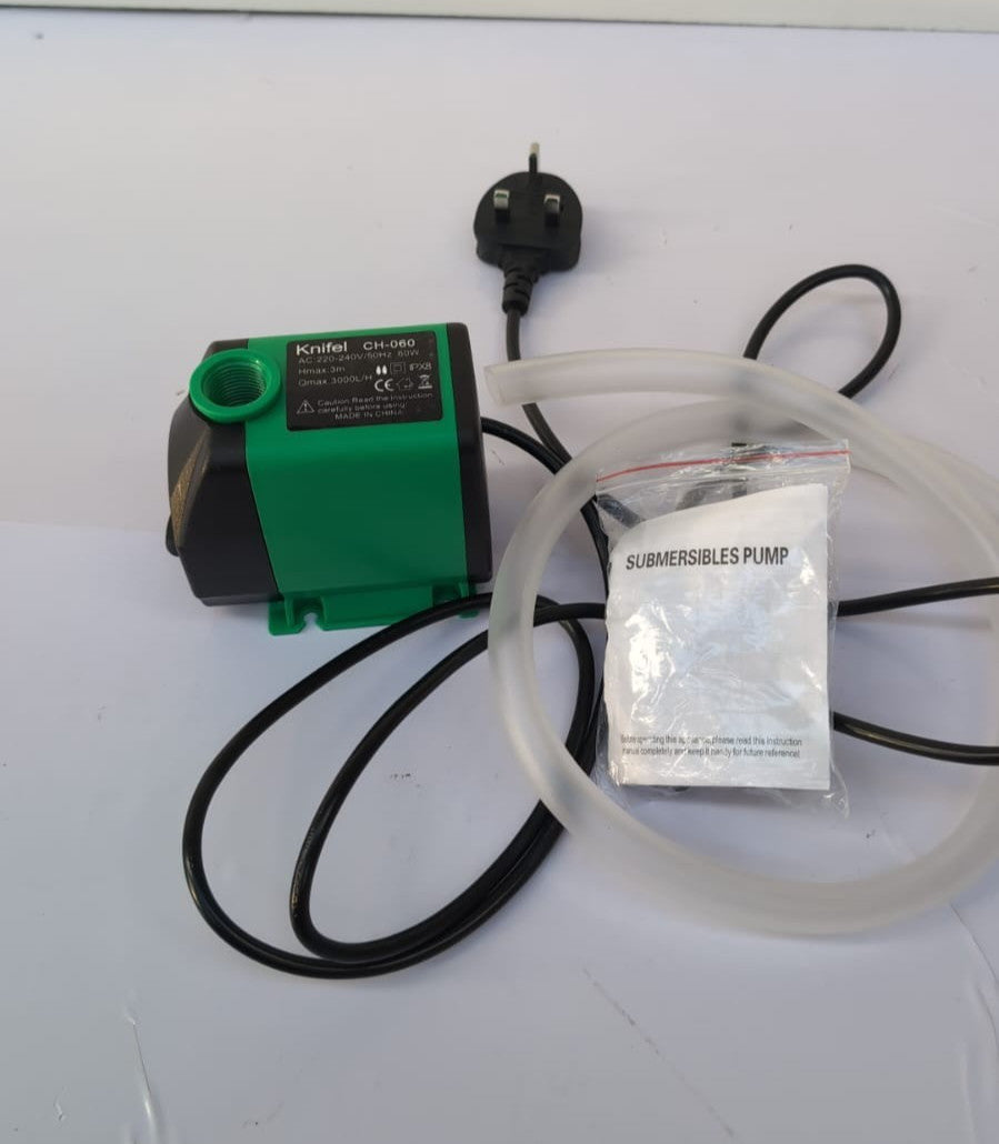 Knifel Submersible Pump 3000L/H 60W Dry Burning Protection 3m High Lift