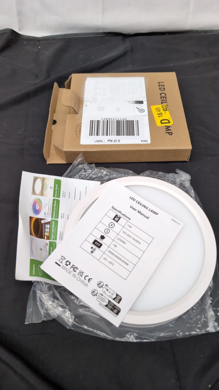 LED Ceiling Lights 15W,18cm,Daylight White,IP44 Waterproof, Flush Ceiling Lights
