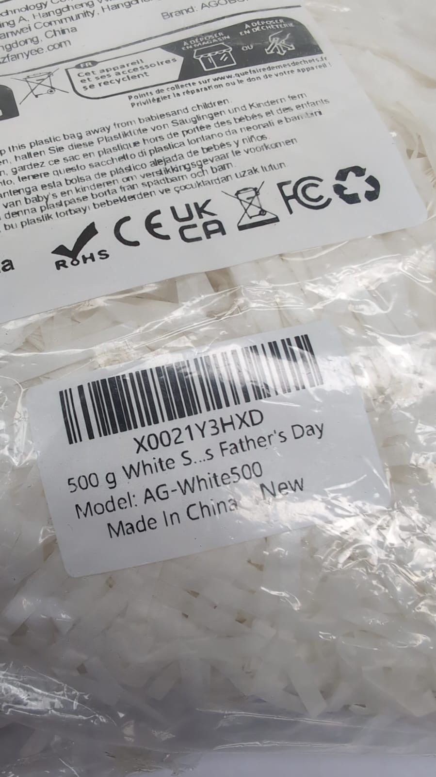 500g White Shredded Tissue Paper for Gift Boxes & Hampers, Soft Hamper Filling