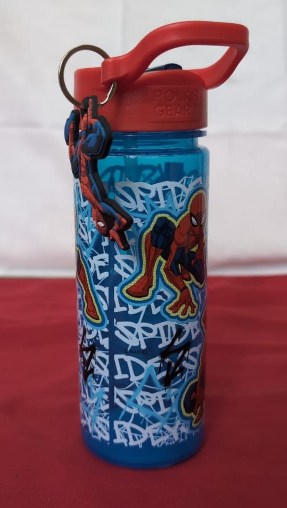 Spiderman Kids 500ml Water Bottle with Straw (Small Scuff on Top)