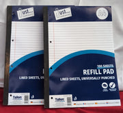 Just stationery 100 Sheet A4 Refill Pad, White (front cover scuffed - 2 pack)