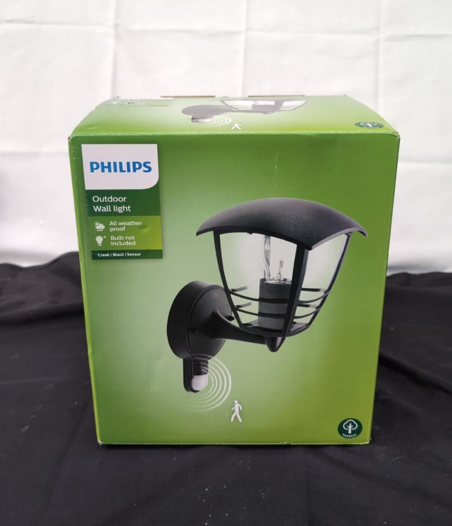 Philips Mygarden Creek Outdoor Wall Light with Motion Sensor Black