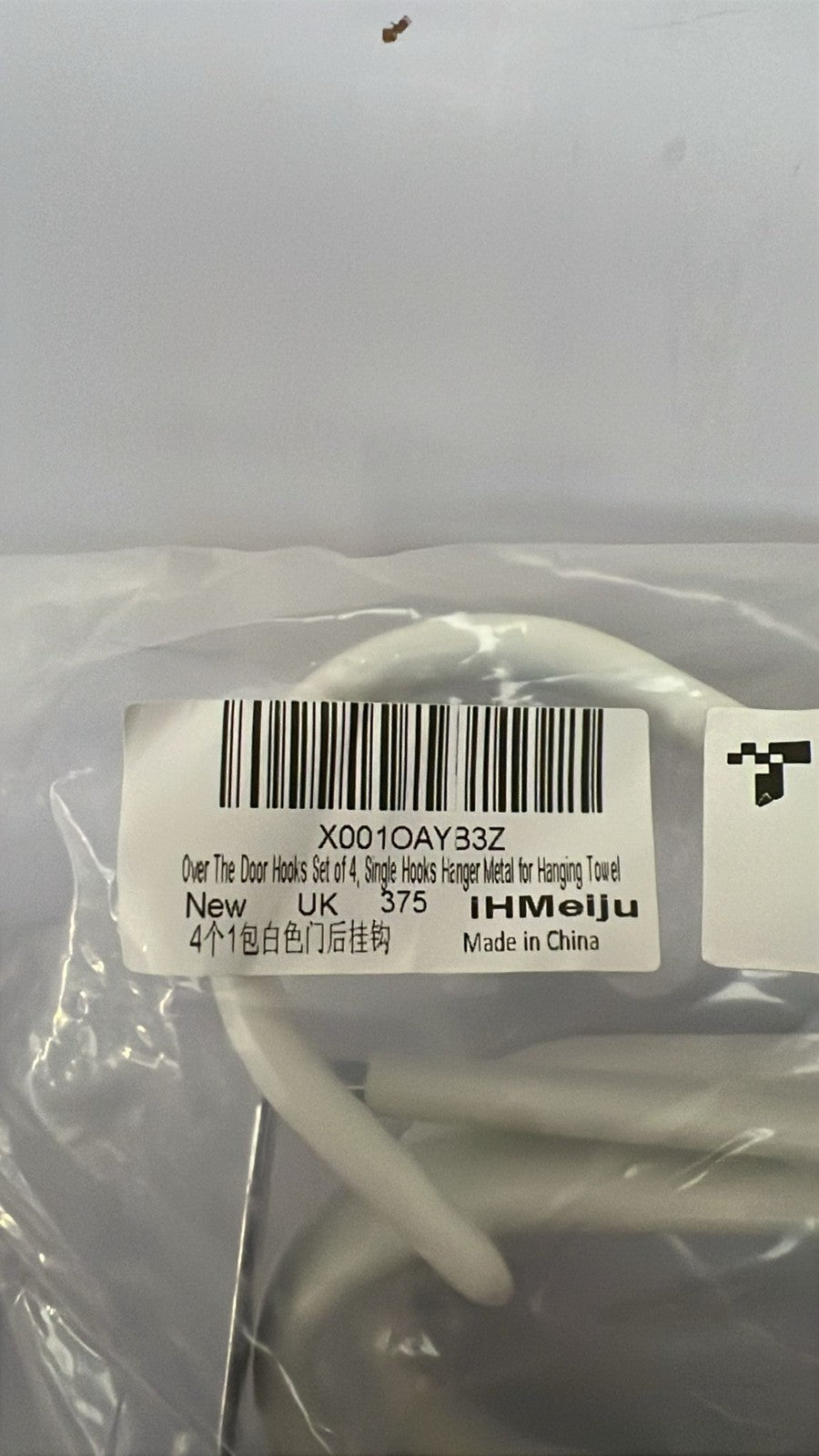 Over The Door Hooks Set of 4, Single Hooks Hanger Metal for Hanging Towel Coats