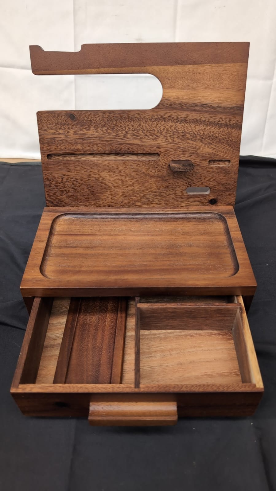 Semiocthome Walnut Wood Phone Docking Station with Drawer(BOXDAMAGED)
