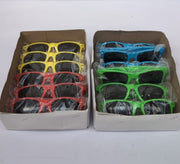 Bramble 12 Pack Multi-Coloured Sunglasses for Kids or Adults, Beach Pool