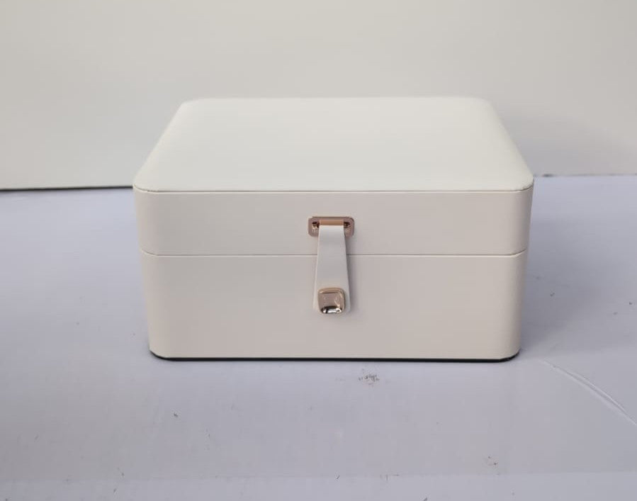 SONGMICS Jewellery Box Organiser with Mirror, 2-Layer Jewellery Storage Case