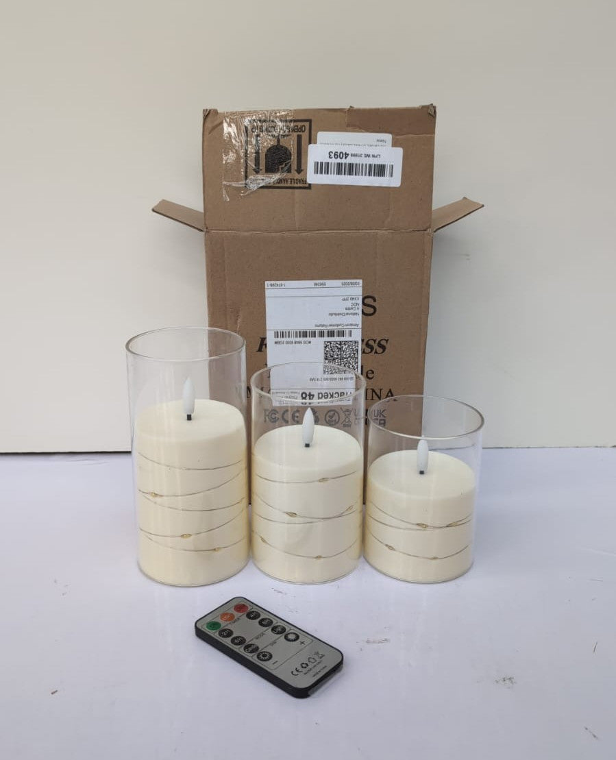 LED Flameless Candles, Built in Hidden String, Battery Candles Set (box damaged)