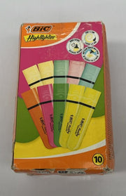 BIC Marking Flat Highlighter Pens 10 Pcs (BOX DAMAGED)