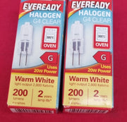 Eveready G4 20W 12V Halogen Capsule Light Bulbs Dimmable Lamps 200 Lumen (2pack)