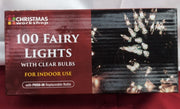 Christmas 100 Fairy Lights Indoor clear bulbs (box damaged)