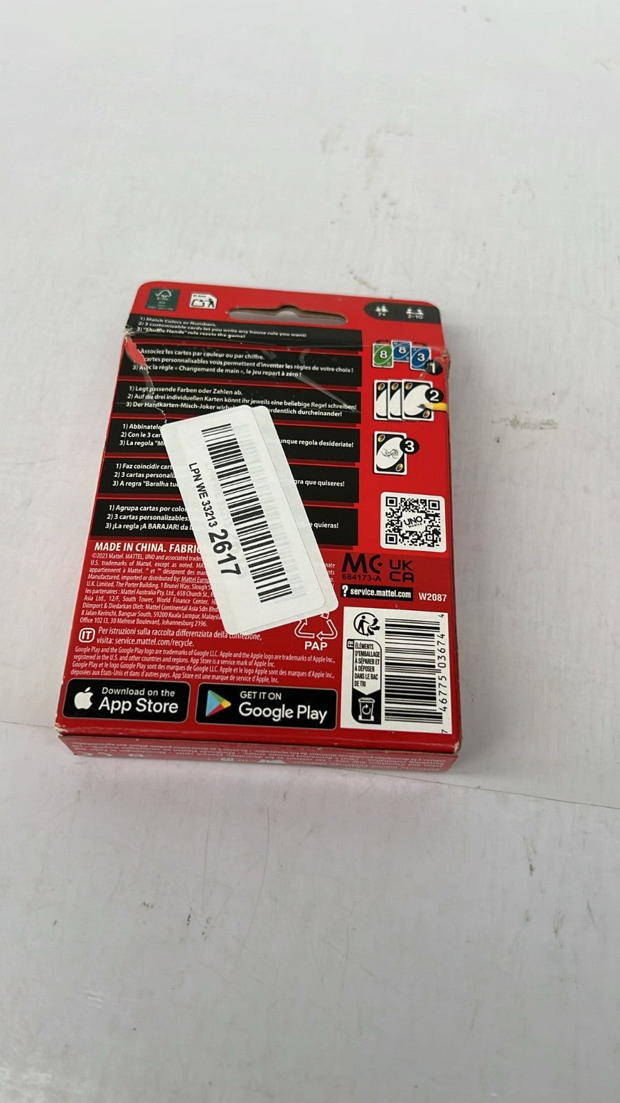 Mattel Games UNO, Classic Card Game for Kids and Adults (Packaging Damaged)