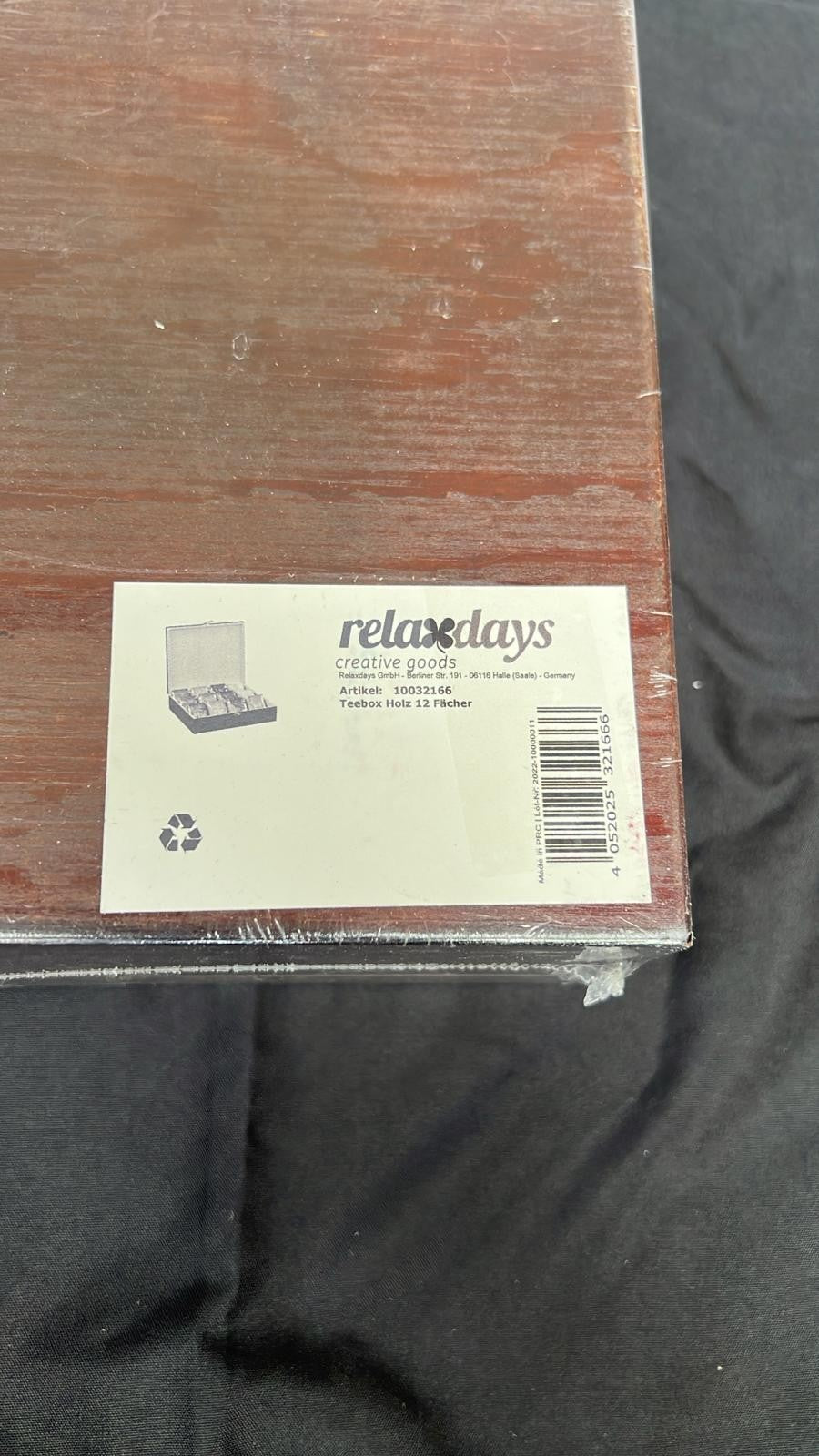 Relaxdays Tea Box, 12 Compartments, Organiser Chest, (BOX DAMAGED)