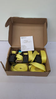 Amazon Basics Ratchet Strap, Pack of 4, Rachet(packaging damaged)