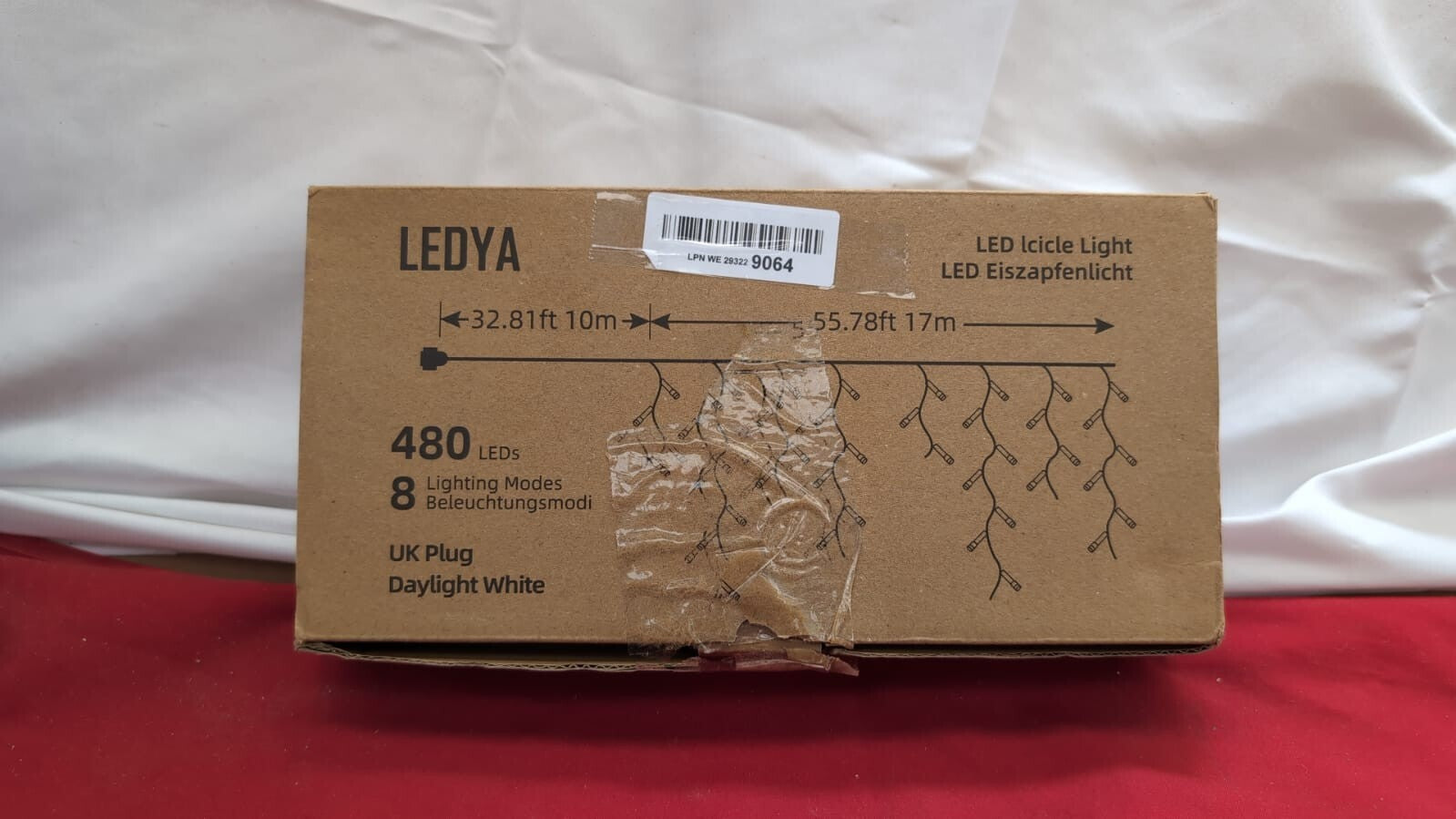LEDYA Icicle Outdoor Christmas Lights, 17M 480led Decorations, (box damaged)