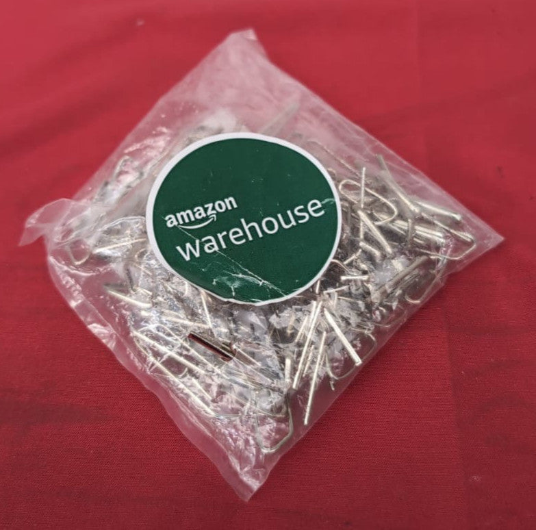 Curtain Hooks Metal Curtain Header Tape Drapery (100 Pack silver)
